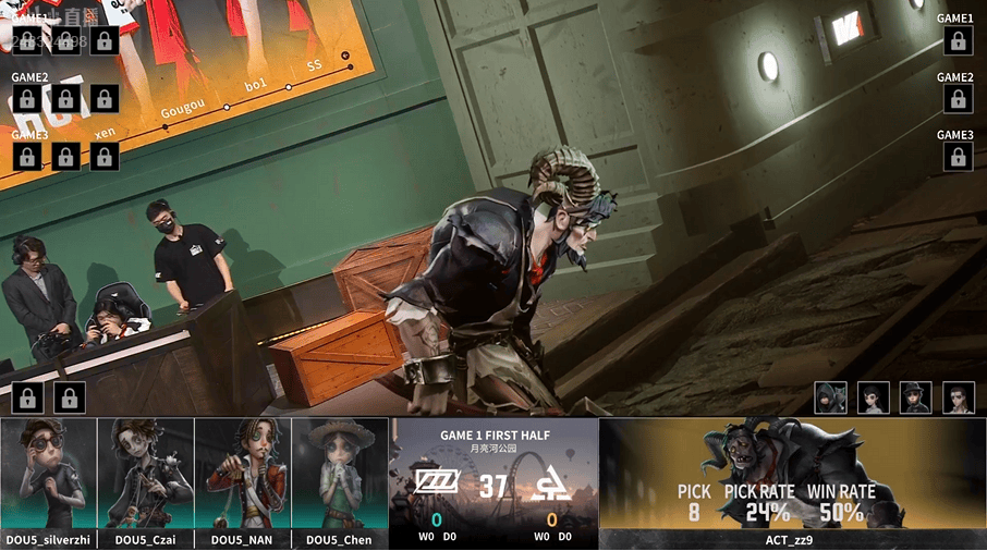 第五人格IVL：DOU5_mhxm帅气拿下四抓，助力队伍获得比赛胜利！