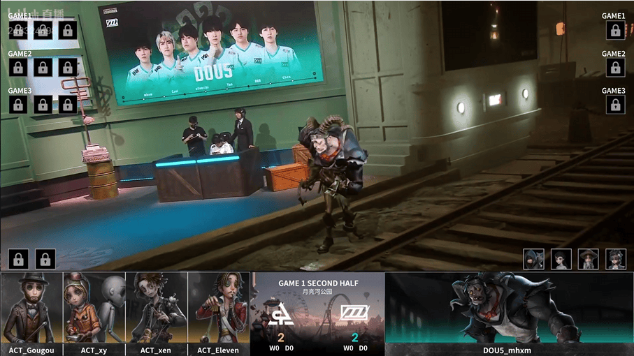 第五人格IVL：DOU5_mhxm帅气拿下四抓，助力队伍获得比赛胜利！